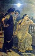 Raja Ravi Varma Ladies in the Moonlight oil painting artist